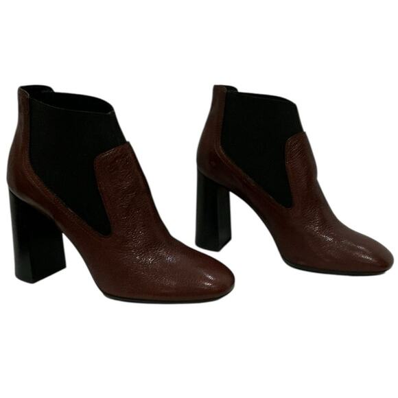 Tod’s Tronchetto Donna Calfskin Leather Ankle Boot Burgundy Size 38 Italy 8 US - Picture 2 of 16